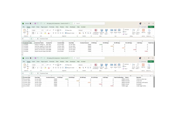 prepare an ar aging report in excel from your data